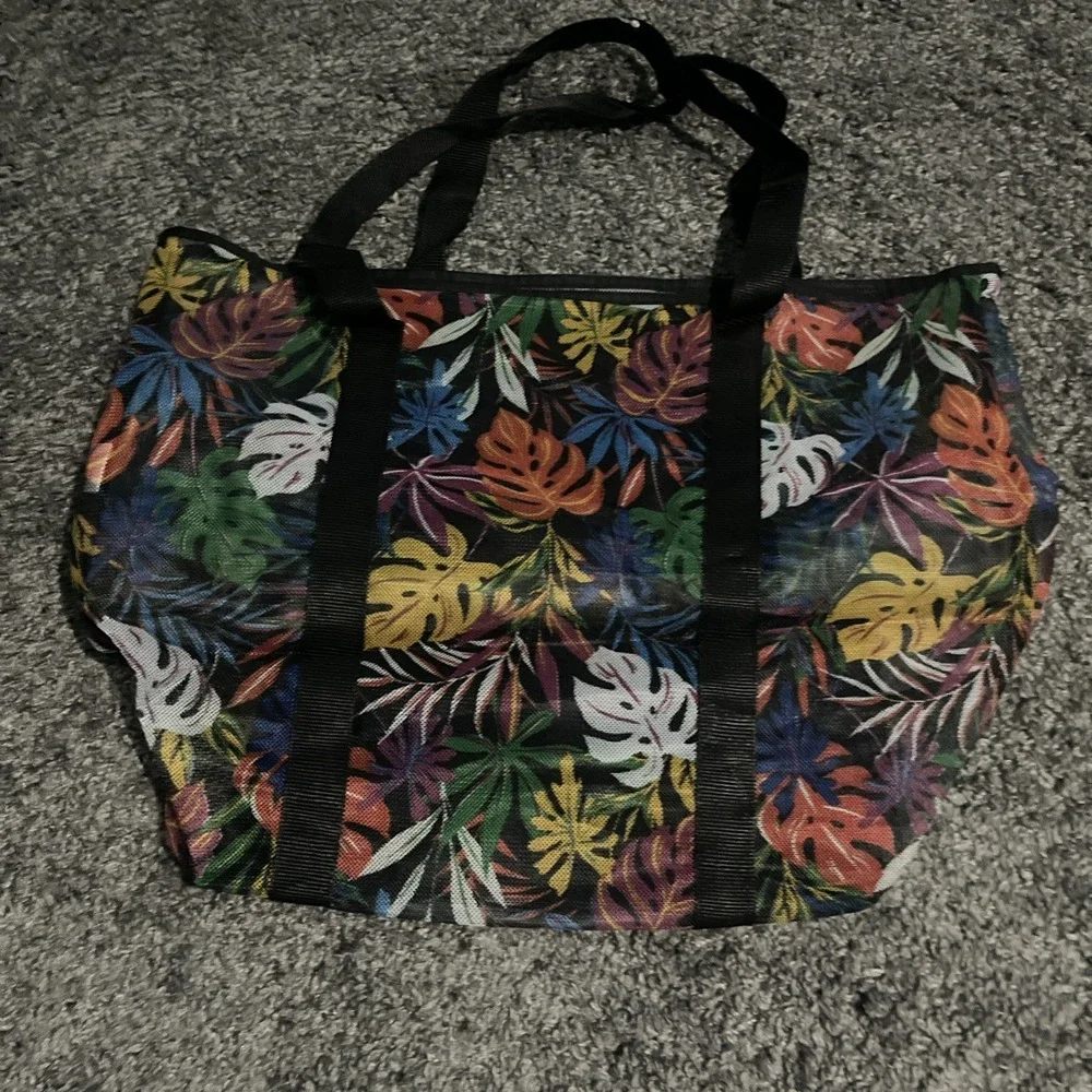 Rainbow Palm‎ Leaf Shopping Bag Mesh Polyester